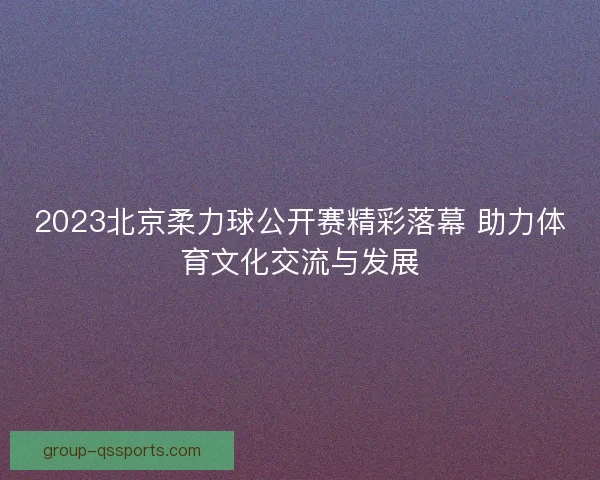2023北京柔力球公开赛精彩落幕 助力体育文化交流与发展 2023北京柔力球公开赛精彩落幕 助力体育文化交流与发展
